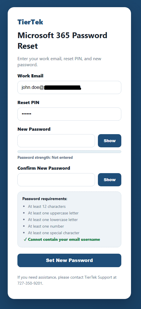 Step 3 — Enter new password