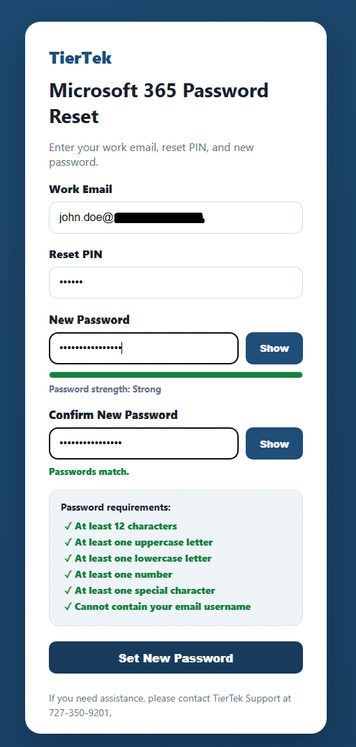 Step 5 — Set new password